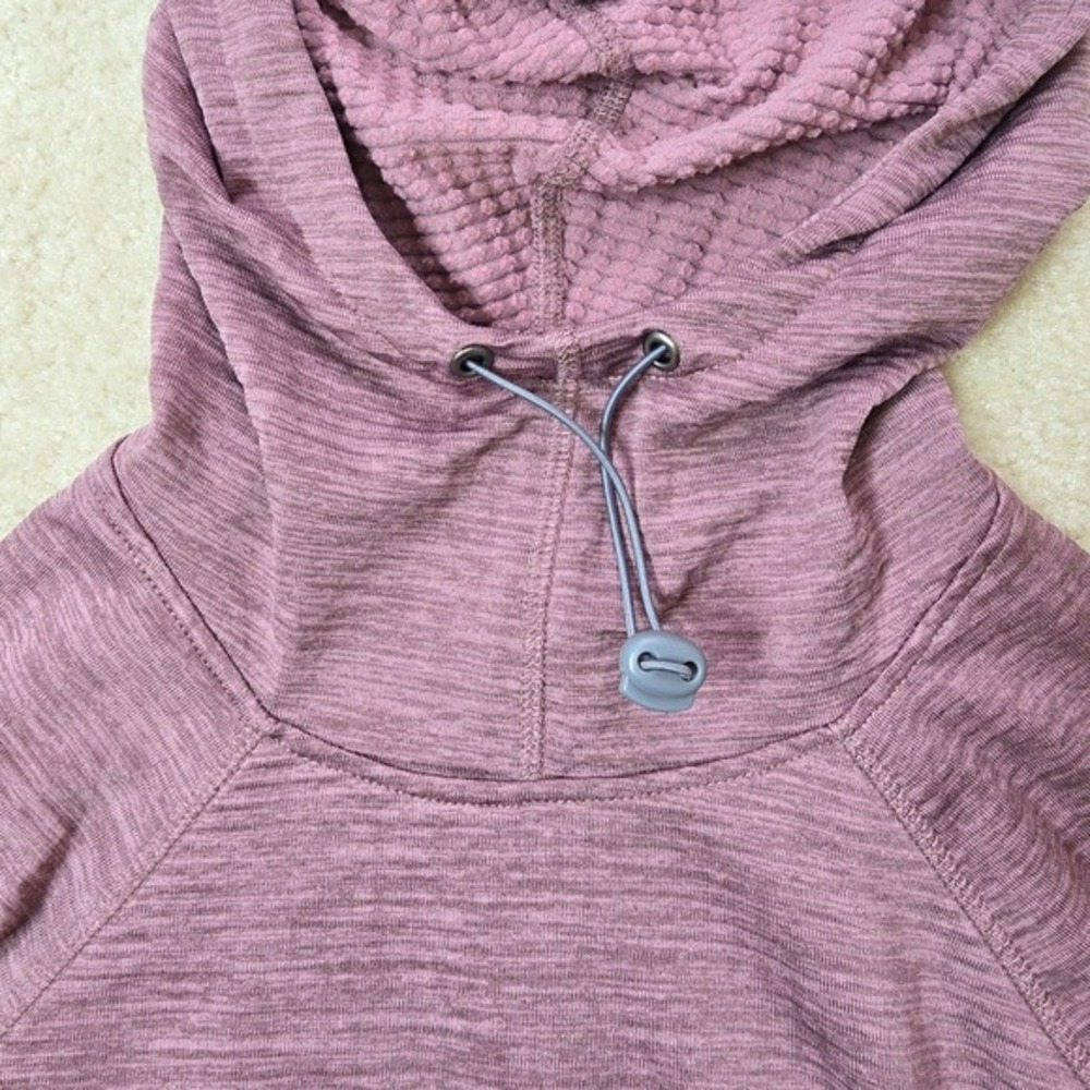 RBX Womens Heathered Dusty Rose Activewear Hoodie Small Waffle Lined - Picture 5 of 6